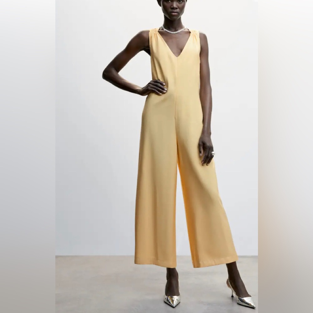 Mango yellow jumpsuit Sz s nwt